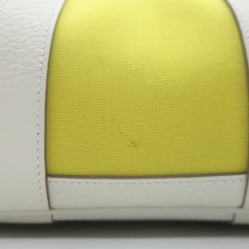 Hermes Garden Party 30 Tote Bag Yellow Toile &amp; White Negonda Leather