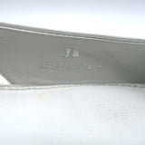 Prada Logo Pointed Toe Slingback Ballet Flats White Brushed Leather Size 38