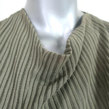 Atlein Asymmetric Draped Midi Dress Sage Green Striped Knit Size 40