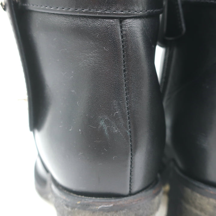 Chanel 18K CC Turn Lock Ankle Boots Black Leather Size 35.5