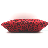 Saint Laurent Leopard Print Pony Hair Small Wristlet Clutch Red/Black