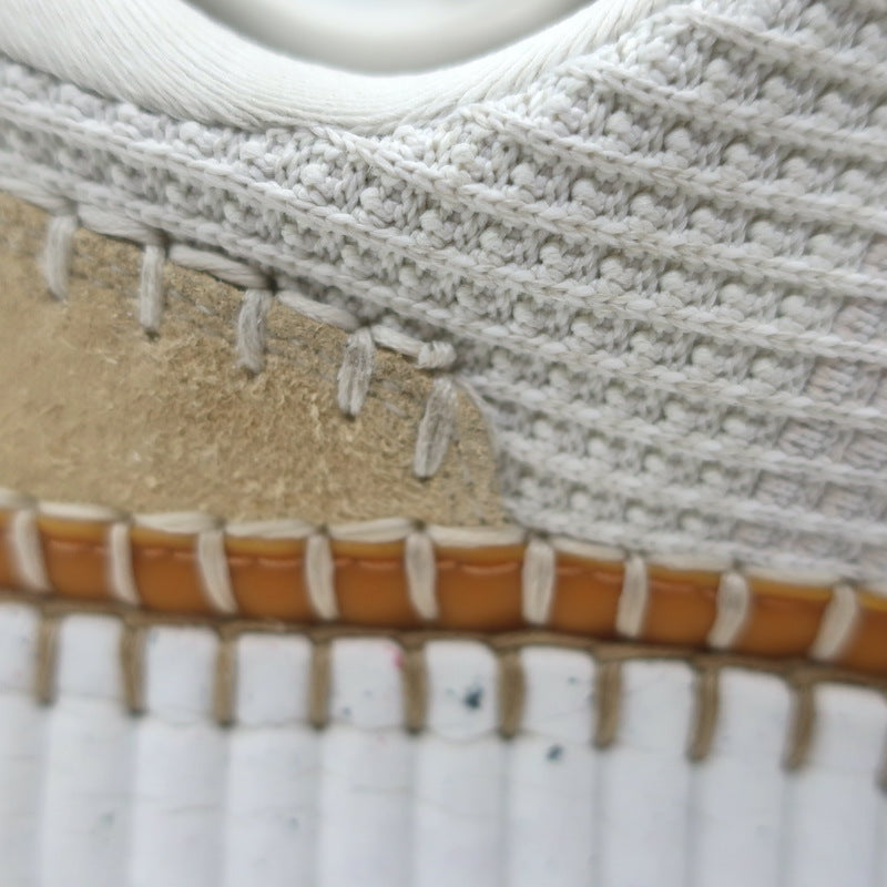 Chloe Nama Mesh Speckled-Platform Sneakers Cream Size 39