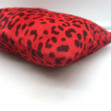 Saint Laurent Leopard Print Pony Hair Small Wristlet Clutch Red/Black