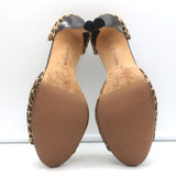 Manolo Blahnik Leopard d’Orsay Pumps Brown Suede Size 37.5 Open Toe Heels