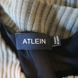 Atlein Asymmetric Draped Midi Dress Sage Green Striped Knit Size 40