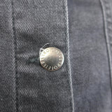 Retrofete Ada Puff Sleeve Denim Jacket Faded Black Stretch Cotton Size Medium