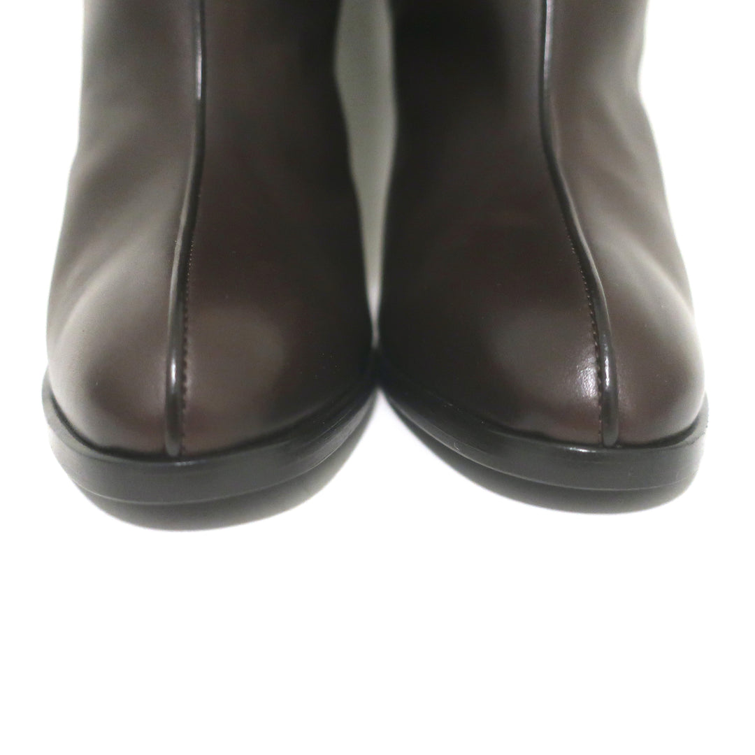 The Row Wide Shaft Knee High Boots Dark Brown Leather Size 41 NEW