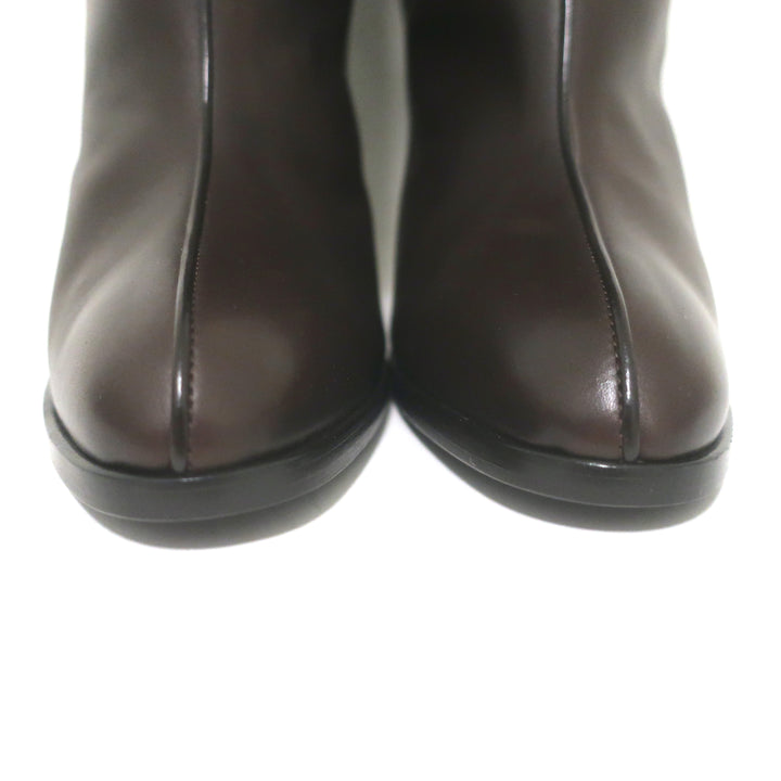 The Row Wide Shaft Knee High Boots Dark Brown Leather Size 41 NEW
