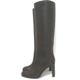 The Row Wide Shaft Knee High Boots Dark Brown Leather Size 41 NEW