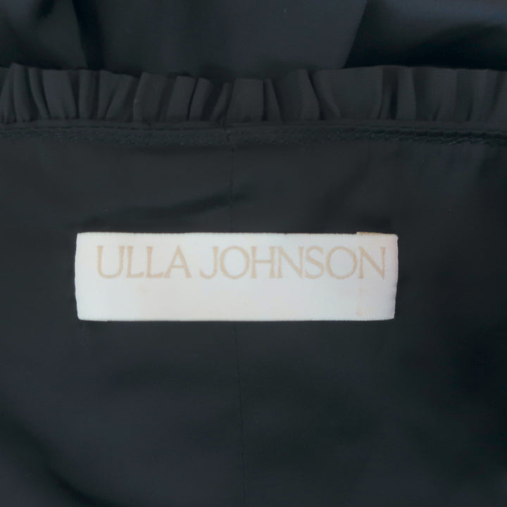 Ulla Johnson Tiered Maxi Dress Gwynne Black Ruffled Satin Size 10