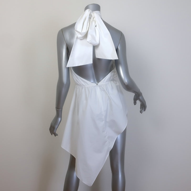 Rosie Assoulin Champion Asymmetric Halter Top White Cotton Size 2 NEW
