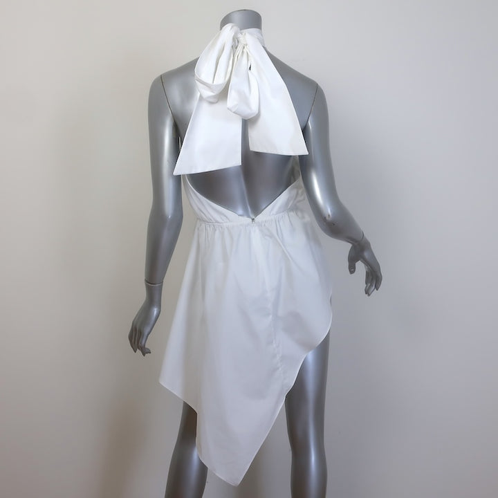 Rosie Assoulin Champion Asymmetric Halter Top White Cotton Size 2 NEW