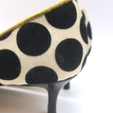 Manolo Blahnik Gorina Velvet Polka Dot Bow Pumps Black/Mustard Size 39