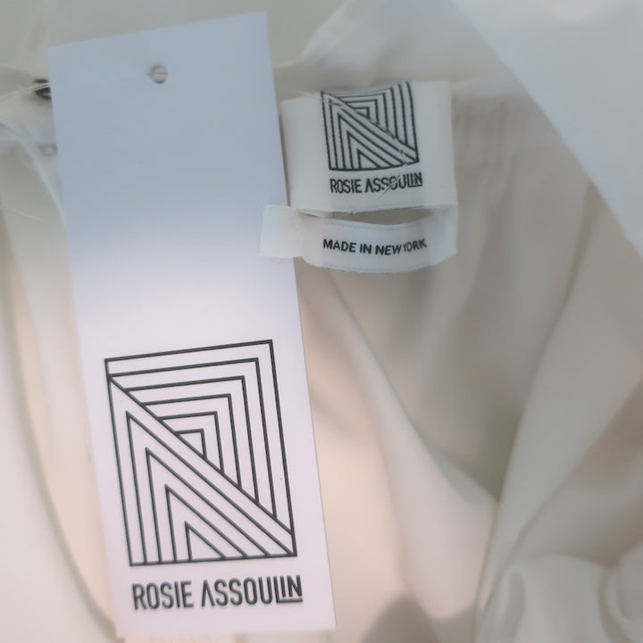 Rosie Assoulin Champion Asymmetric Halter Top White Cotton Size 2 NEW