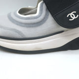 Chanel CC Strap Mesh Running Sneakers Light Gray Size 38