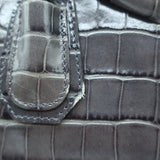 Givenchy Small Antigona Croc-Embossed Satchel Gray Leather Shoulder Bag