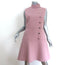 Gucci Mock Neck Sleeveless Buttoned Mini Dress Dusty Pink Crepe Size 46