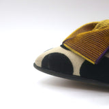 Manolo Blahnik Gorina Velvet Polka Dot Bow Pumps Black/Mustard Size 39