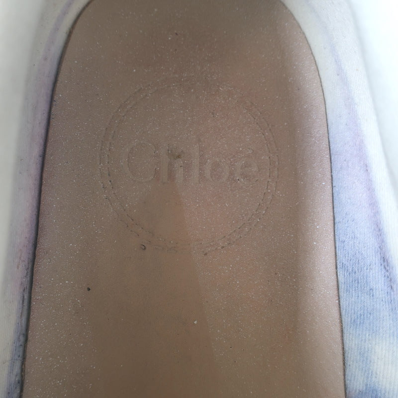 Chloe Nama Mesh Speckled-Platform Sneakers Cream Size 39