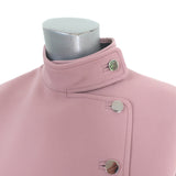 Gucci Mock Neck Sleeveless Buttoned Mini Dress Dusty Pink Crepe Size 46