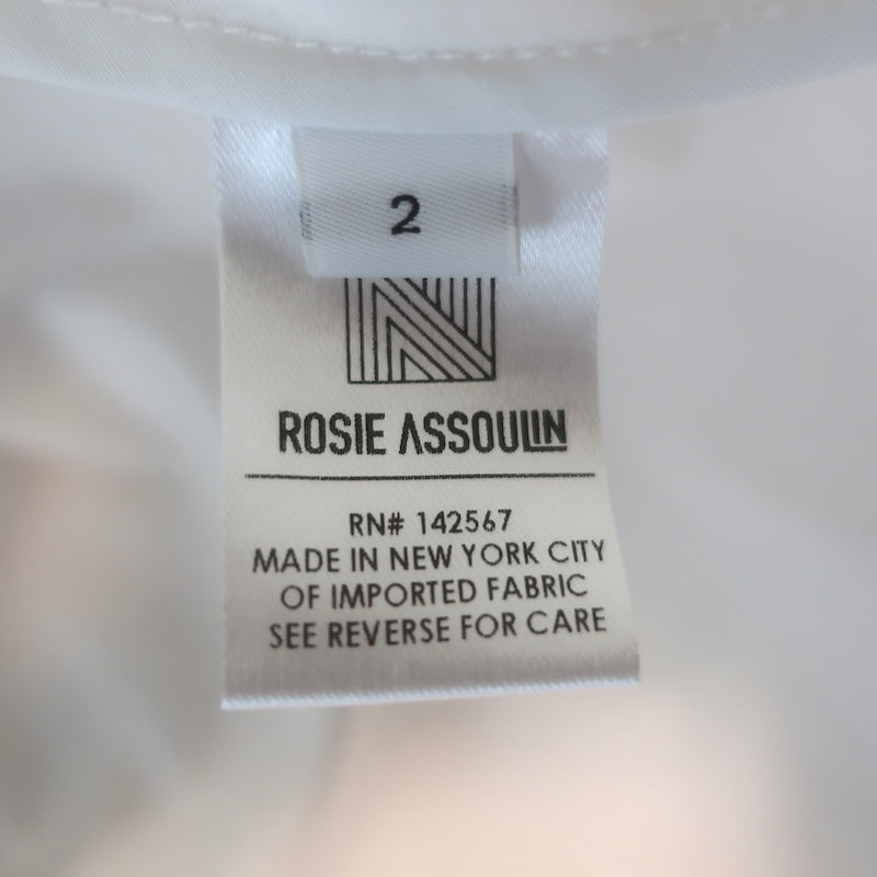 Rosie Assoulin Champion Asymmetric Halter Top White Cotton Size 2 NEW
