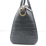 Givenchy Small Antigona Croc-Embossed Satchel Gray Leather Shoulder Bag