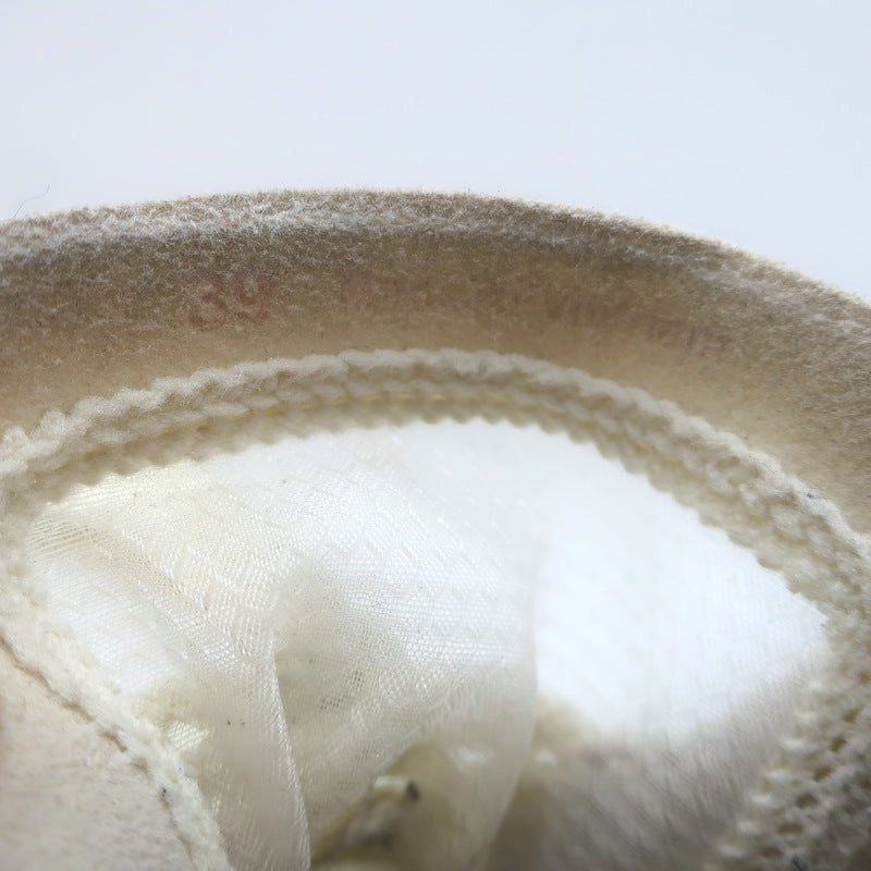 Chloe Nama Mesh Speckled-Platform Sneakers Cream Size 39