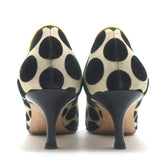 Manolo Blahnik Gorina Velvet Polka Dot Bow Pumps Black/Mustard Size 39