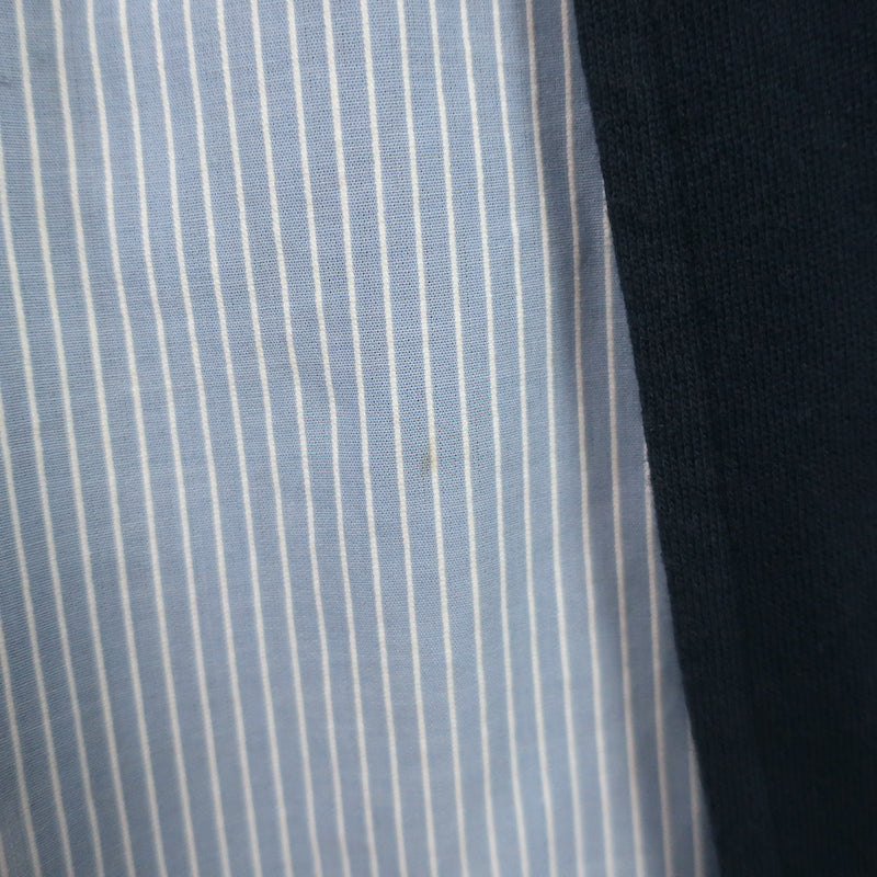 Derek Lam 10 Crosby Shirt Combo Sweatshirt Navy &amp; Blue Stripe Size Large