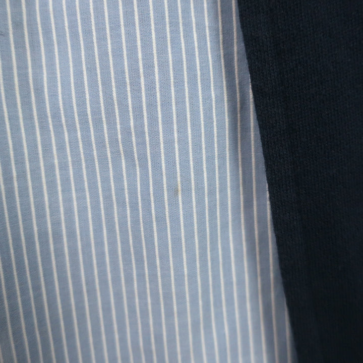 Derek Lam 10 Crosby Shirt Combo Sweatshirt Navy &amp; Blue Stripe Size Large