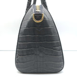 Givenchy Small Antigona Croc-Embossed Satchel Gray Leather Shoulder Bag