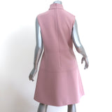 Gucci Mock Neck Sleeveless Buttoned Mini Dress Dusty Pink Crepe Size 46