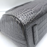 Givenchy Small Antigona Croc-Embossed Satchel Gray Leather Shoulder Bag