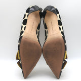 Manolo Blahnik Gorina Velvet Polka Dot Bow Pumps Black/Mustard Size 39