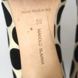 Manolo Blahnik Gorina Velvet Polka Dot Bow Pumps Black/Mustard Size 39