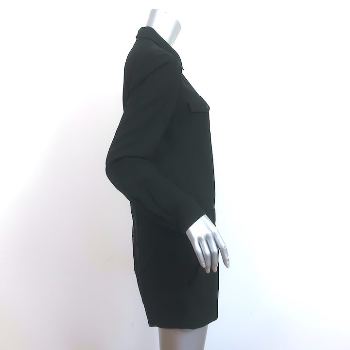 Athe Vanessa Bruno Long Sleeve Romper Black Crepe Size 38