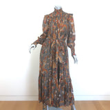 Ulla Johnson Constantine Maxi Dress Amber Metallic Floral Print Chiffon Size 4