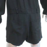 Athe Vanessa Bruno Long Sleeve Romper Black Crepe Size 38