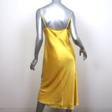 L'Agence Jodie Midi Slip Dress Yellow Silk Satin Size 10