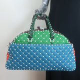 Valentino Free Rockstud Spike Bowling Bag Multi Leather Extra Large Crossbody
