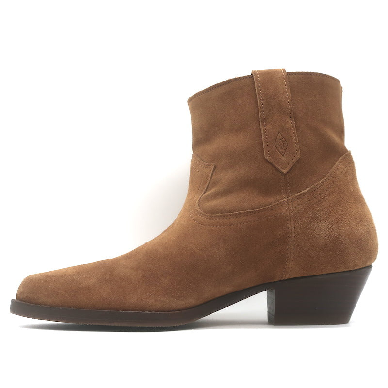 ba&amp;sh Cray Western Ankle Boots Caramel Suede Size 40