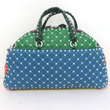 Valentino Free Rockstud Spike Bowling Bag Multi Leather Extra Large Crossbody