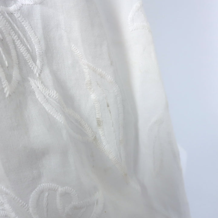 Acler Blouson-Sleeve Embroidered Maxi Dress White Cotton Size US 4 NEW
