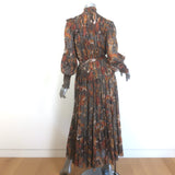 Ulla Johnson Constantine Maxi Dress Amber Metallic Floral Print Chiffon Size 4