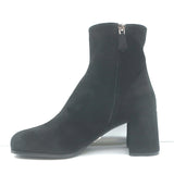 Prada Triangle Logo Ankle Boots Black Suede Size 36 NEW