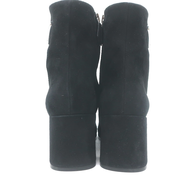 Prada Triangle Logo Ankle Boots Black Suede Size 36 NEW