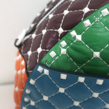 Valentino Free Rockstud Spike Bowling Bag Multi Leather Extra Large Crossbody