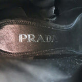 Prada Triangle Logo Ankle Boots Black Suede Size 36 NEW