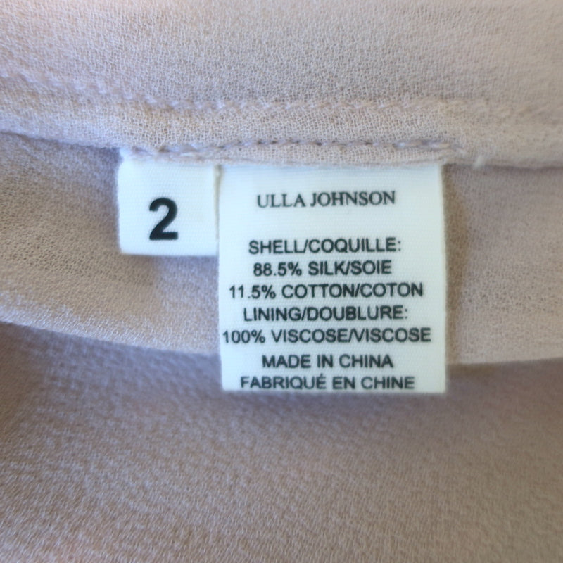 Ulla Johnson Jules Asymmetric Midi Dress Dusty Rose Swiss Dot Size 2