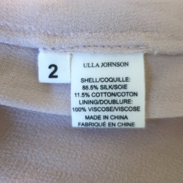 Ulla Johnson Jules Asymmetric Midi Dress Dusty Rose Swiss Dot Size 2